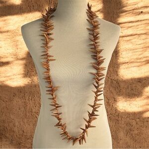 Mermaid Turritella Unicorn Horn Spiral Beachy Boho Shell Necklace Strand 48”